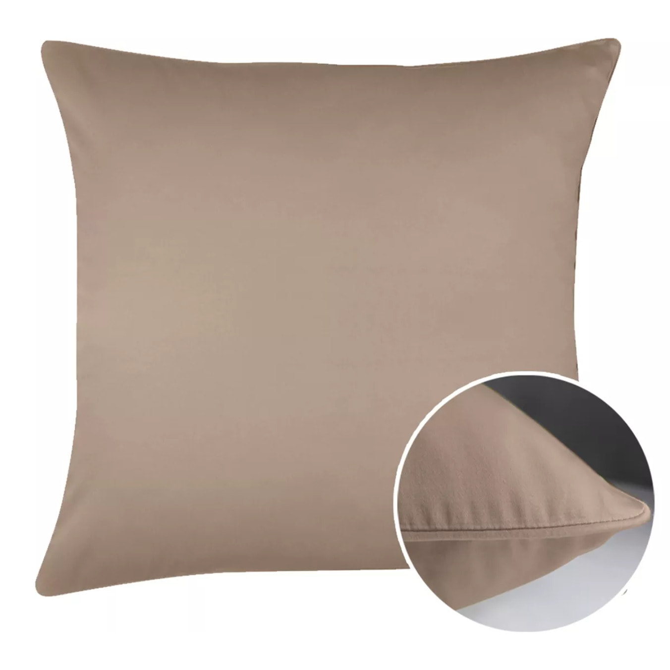 Taie d'oreiller satin de coton uni rose Ava uni rose fume