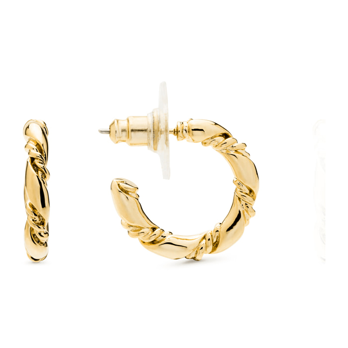 Pendientes de 12mm de diámetro acabado oro amarillo de 18K