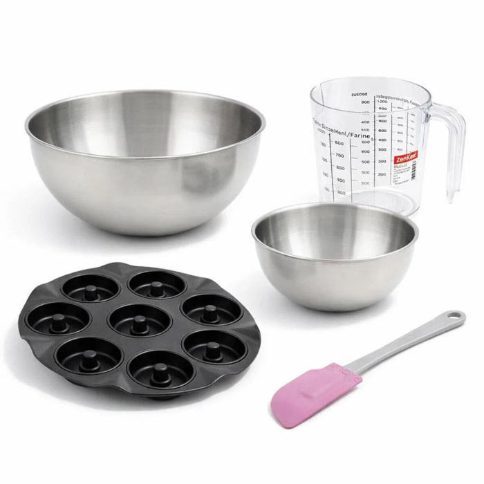 Set de 5 ustensiles de pâtisserie moule à gâteaux bol spatule pâtisserie et verre doseur Black mettallic Black mettallic Zenker  Black mettallic