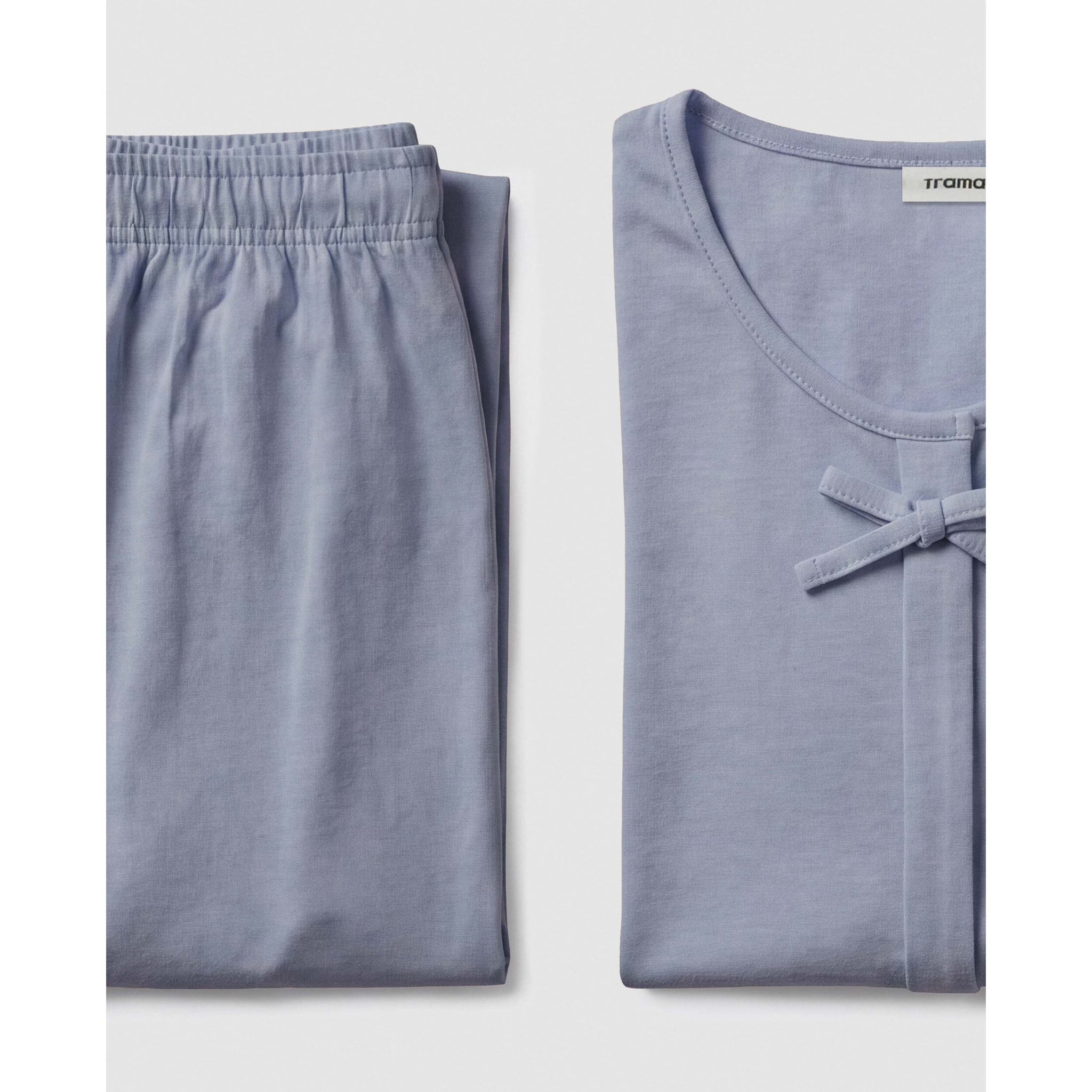 Pijama largo de algodón lazo índigo