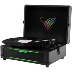 Platine vinyle VICTROLA GLOW FORMAT VALISE AVEC LEDS RGB