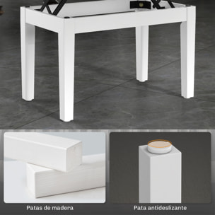 Banqueta para Piano Banco para Piano con Ajustable en Altura de 48 a 58 cm Espacio de Almacenamiento Patas de Madera Taburete para Teclado Acolchado Blanco