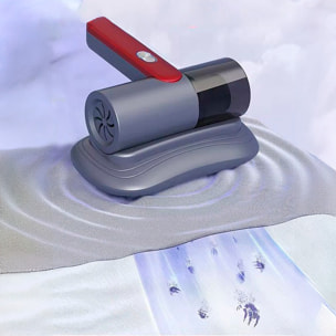 Aspirador de ácaros con una succión de 8kPa. 2 niveles de potencia y Luz UV de 253.7 nm.