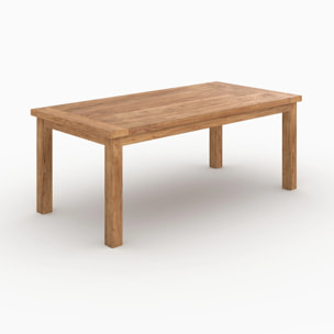 Table rectangulaire 8 personnes en bois de teck recyclé 200cm - Mémo