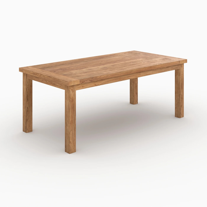 Table rectangulaire 8 personnes en bois de teck recyclé 200cm - Mémo