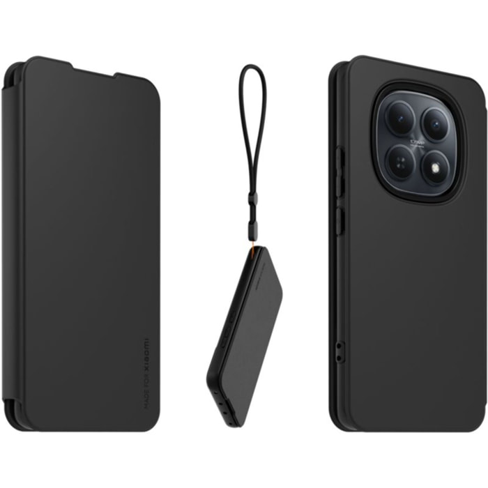 Etui avec cordon MADE FOR XIAOMI Redmi Note 15 4G/5G Noir + dragonne