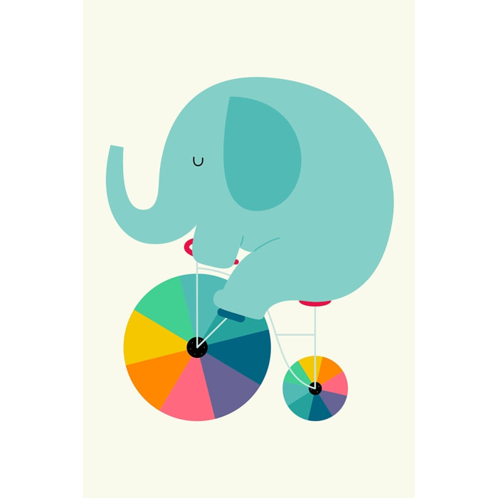 Tableau éléphant circle Toile imprimée