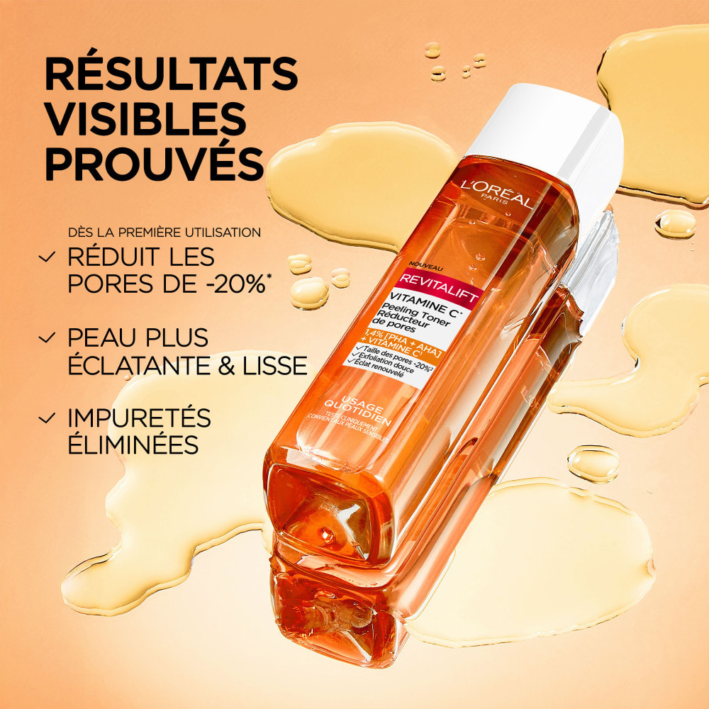 L'Oréal Paris Revitalift Peeling Toner Réducteur de pores Vitamine C - 180ml