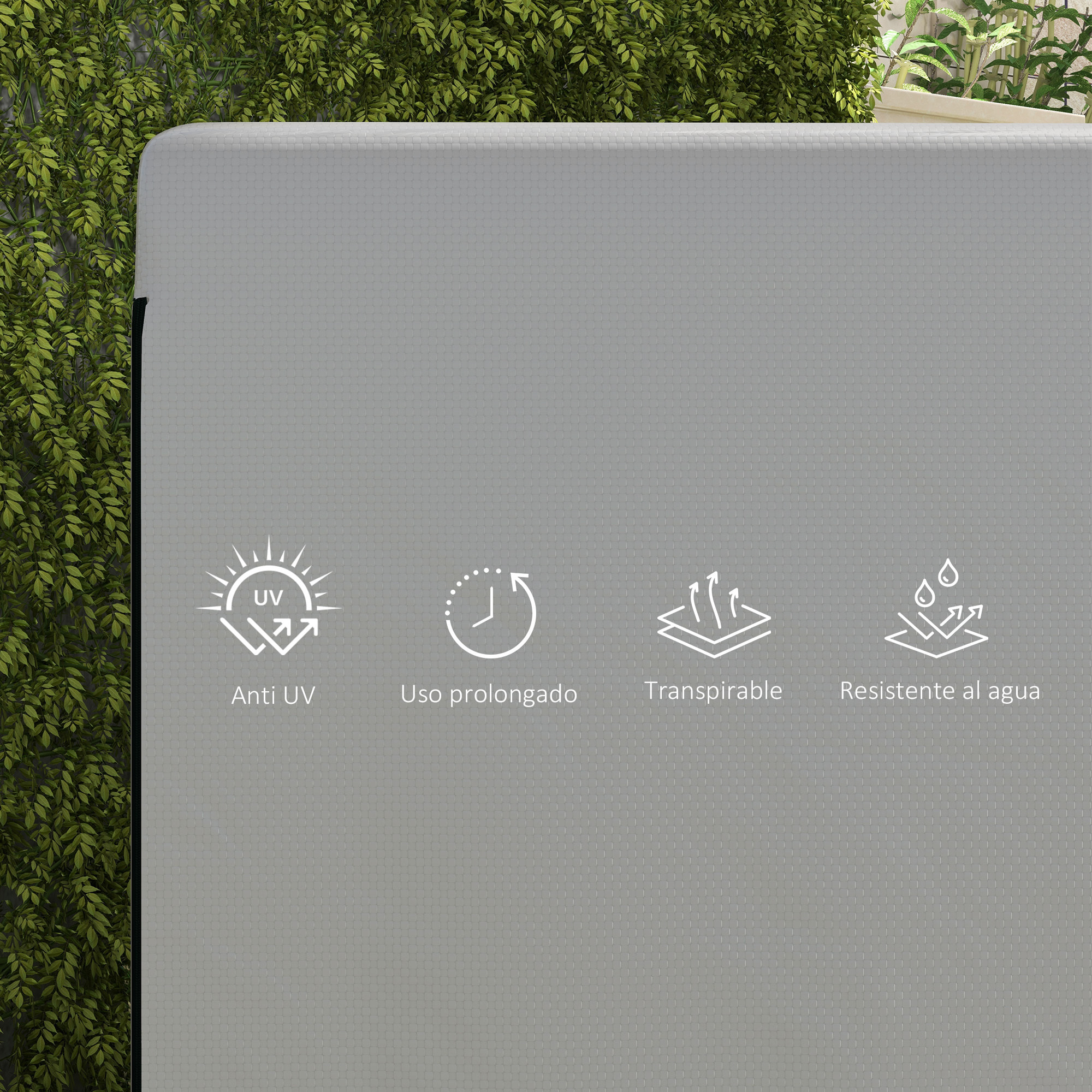 Funda Balancín Jardín Funda Columpio Jardín Exterior Cubierta de Columpio con Cremallera Impermeable 215x155x150 cm Gris Claro