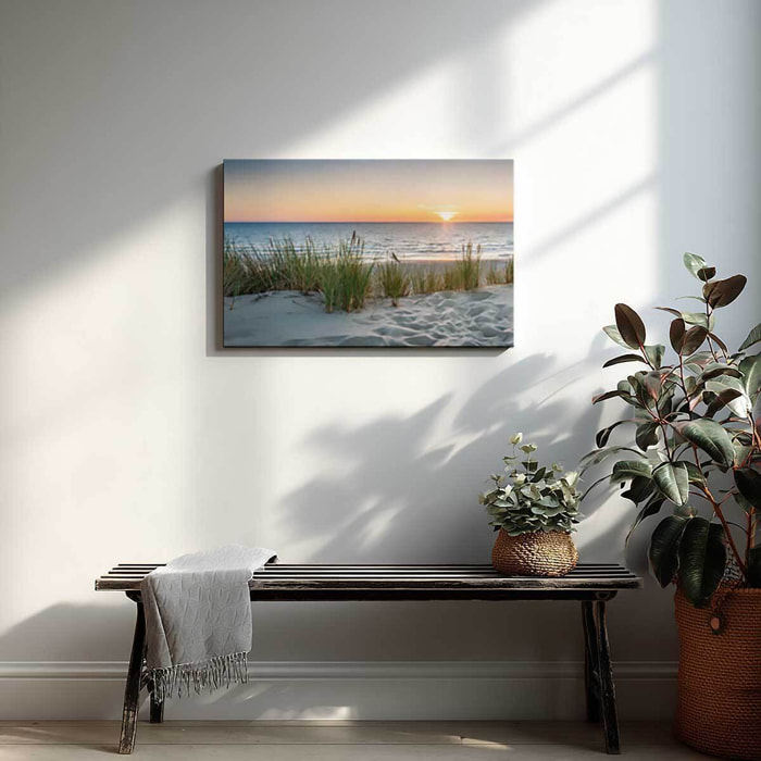 Tableau plage au lever du soleil apaisant Toile imprimée
