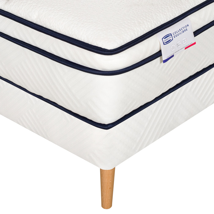 Ensemble L'INEGALE, matelas Hybride , ferme, H27 + 2 sommiers