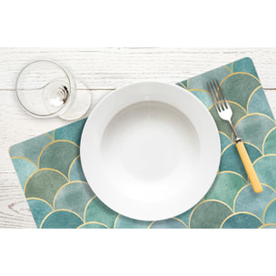 VINILIKO, set de 4 individuales de mesa Kira verde agua 4u-30x45 cm