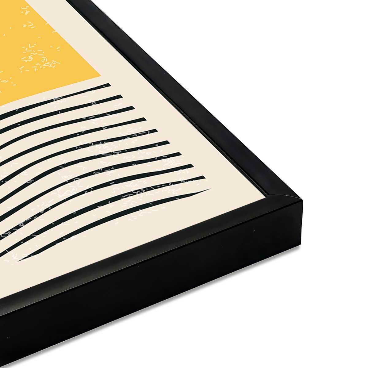 Affiche encadrée abstraite minimaliste formes et lignes Affiche + cadre en métal - Noir