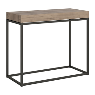 Consolle allungabile 90x40/196 cm Nordica Small Quercia Natura telaio Antracite.