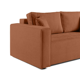 Topaze - canapé droit 2 places - en tissu - Terracotta
