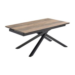 Table extensible céramique effet bois 180/260 cm - 8 piètements - UNIK