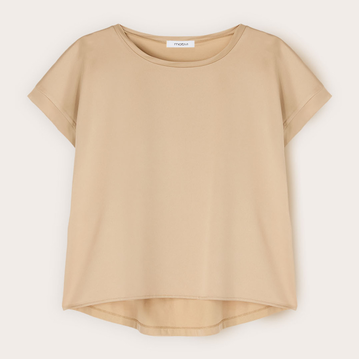 Motivi - Camiseta bimaterial mezcla de algodón - Beige