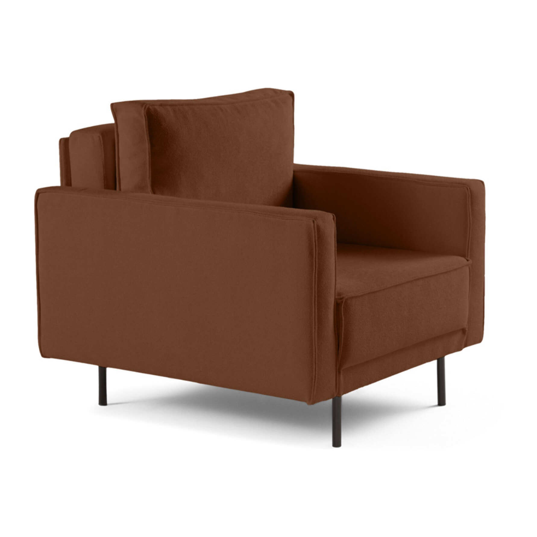 Charlie - fauteuil - pieds hauts - en tissu - Terracotta