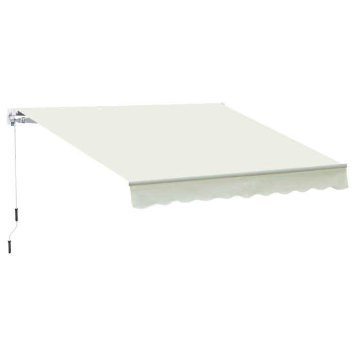 Toldo de Patio Balcón de Aluminio y Poliéster 4x2,5m Blanco