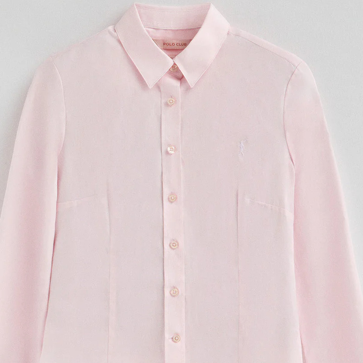 Camicia rosa slim fit con logo Rigby Go