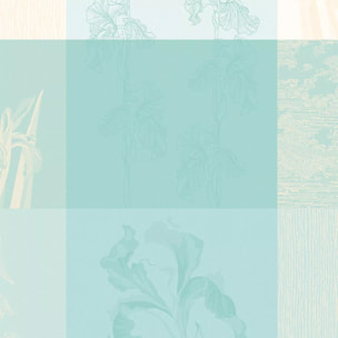 Serviette pur coton 220 g/m² motif jacquard bleu beige Mille iris d'eau aqua