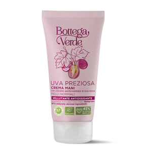 Uva Preziosa - Crema mani - vellutante antiossidante - con estratto iperfermentato di Uva rossa - pelli normali