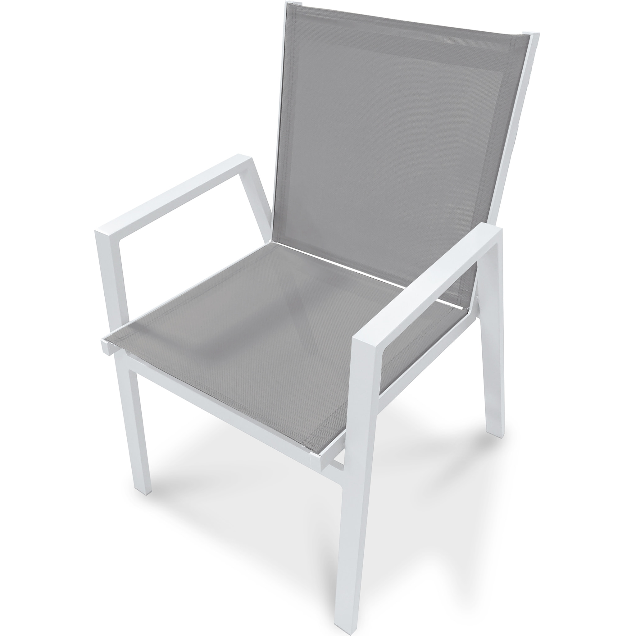 FLORIDE - Fauteuil de jardin empilable en aluminium blanc