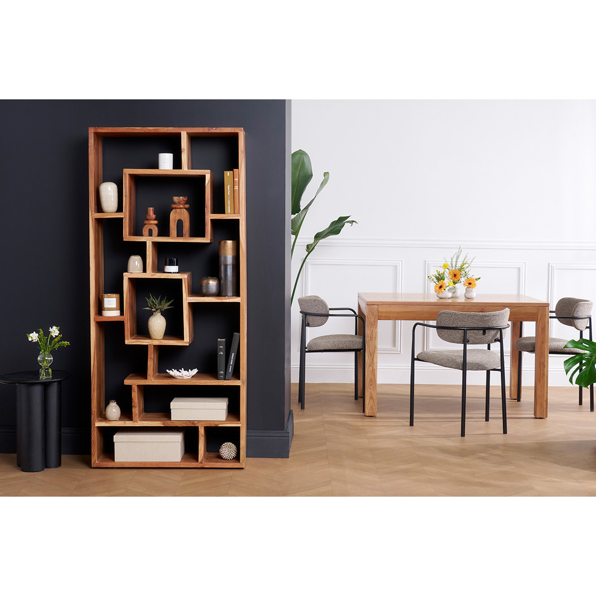 Bibliothèque ouverte design en bois massif L80 cm CHAPMAN