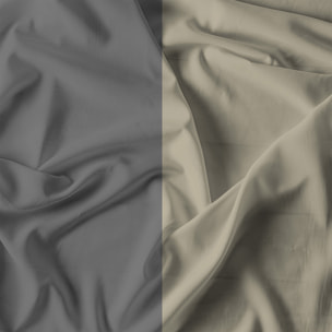 COMPLETO LETTO NATURAL COLOR, 100% Cotone, Made in Italy - TORTORA/FUMO