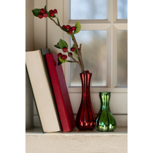 J-Line vase Soli - verre - rouge/vert - large - 2 pcs