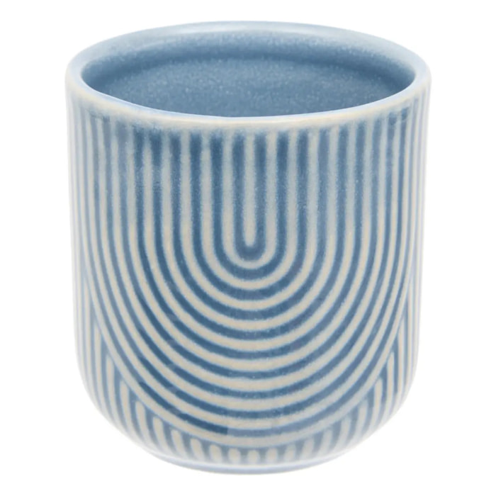 Tasse espresso motif courbes Lya 10cl bleu