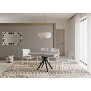 Table extensible 80x120/204 cm Dolcezza cachemire pieds anthracite