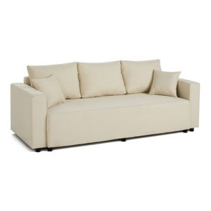 Regala - canapé 3 places - convertible avec coffre - en tissu - Beige