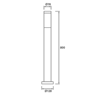 Forlight Baliza Ip55 Koral 800Mm E27 23W Gris Urbano 1485Lm