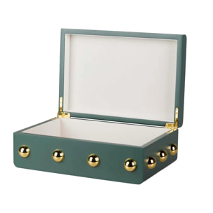 Caja Mdf Zinc Tachuela Verde 32x22x12 Cm