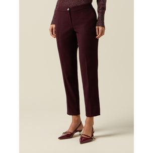 Oltre - Pantalones regular de pana - Burgundy