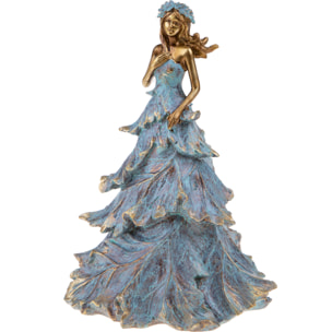 Lady con abito di foglie - Pezzi 2 - 20,5xH28,5x16,5cm - Bianchi Dino SpA