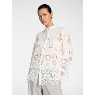 Elena Mirò - Camicia in pizzo traforato - Bianco
