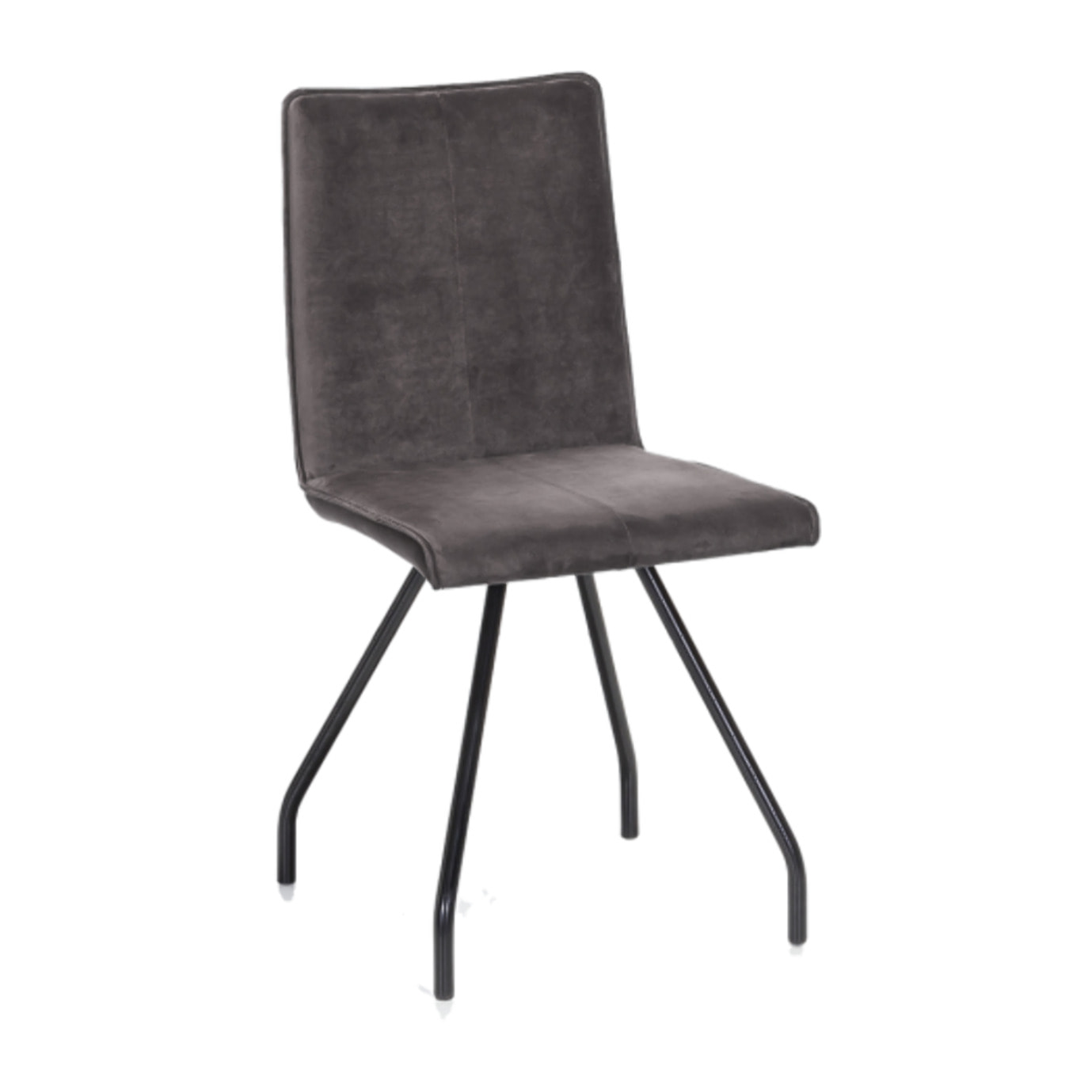 Chaise en velours & piètement métal noir - HARRY