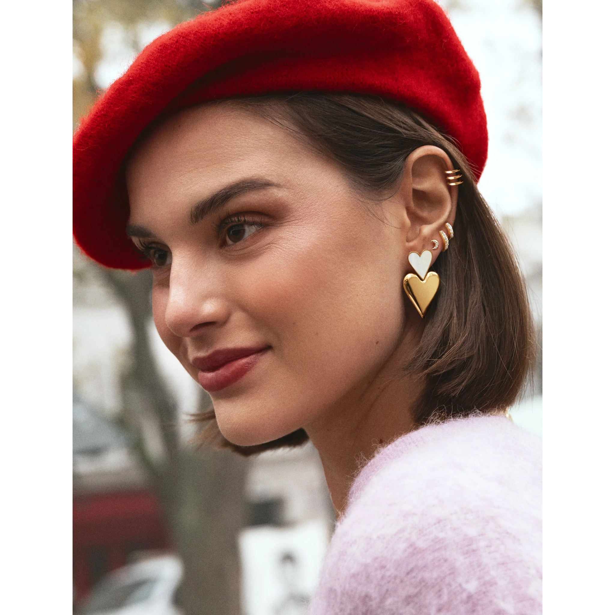 Pendientes Duo D'Amour Nácar Acero Baño Oro