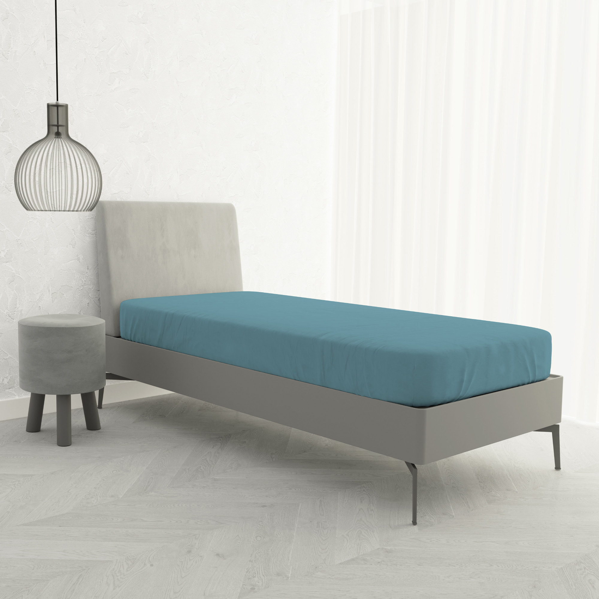 LENZUOLO SOTTO CON ANGOLI MAX COLOR, 100% COTONE MADE IN ITALY - SINGOLO