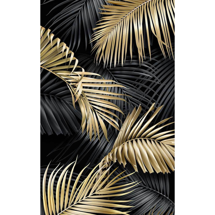 Tableau deco jungle feuillage or - 50x80cm Toile imprimée