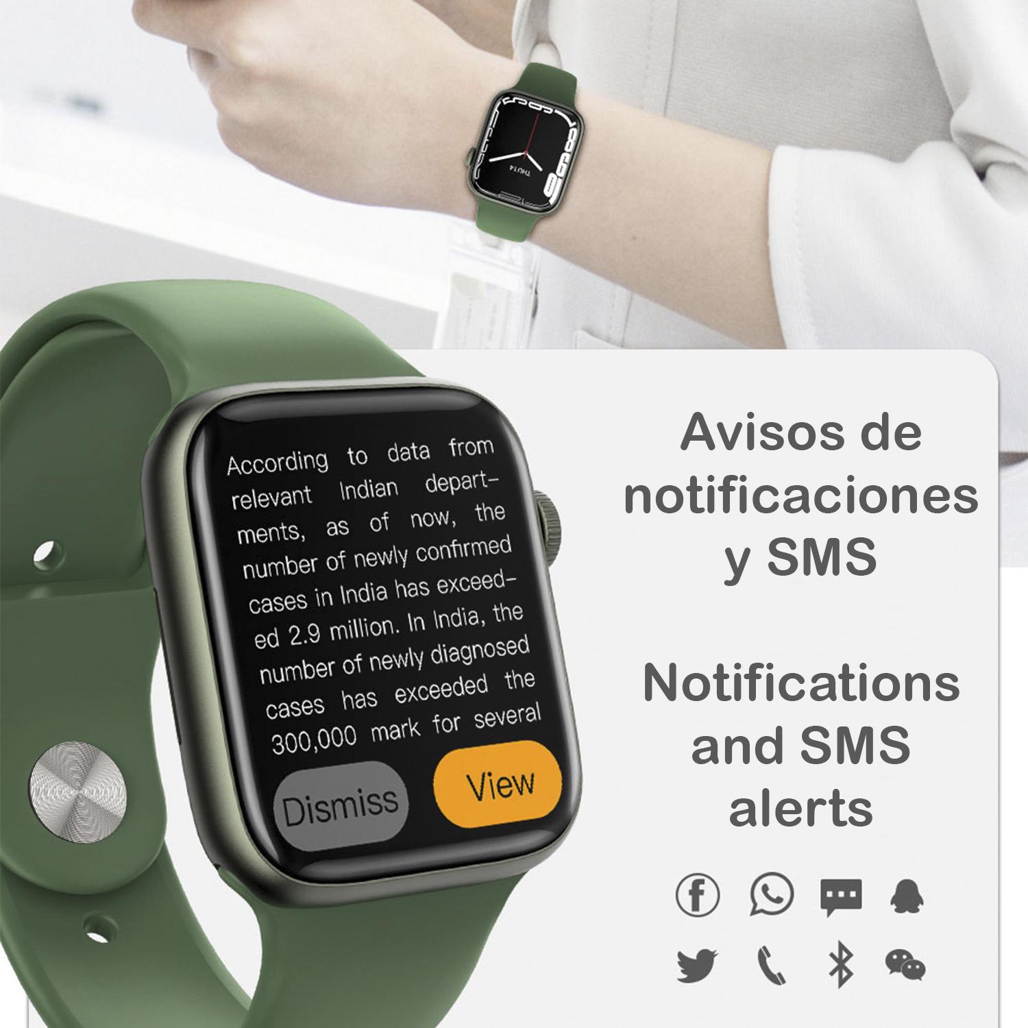 Smartwatch KD07 con monitor cardíaco, tensión y de O2 en sangre. 5 modos deportivos. Llamadas Bluetooth.