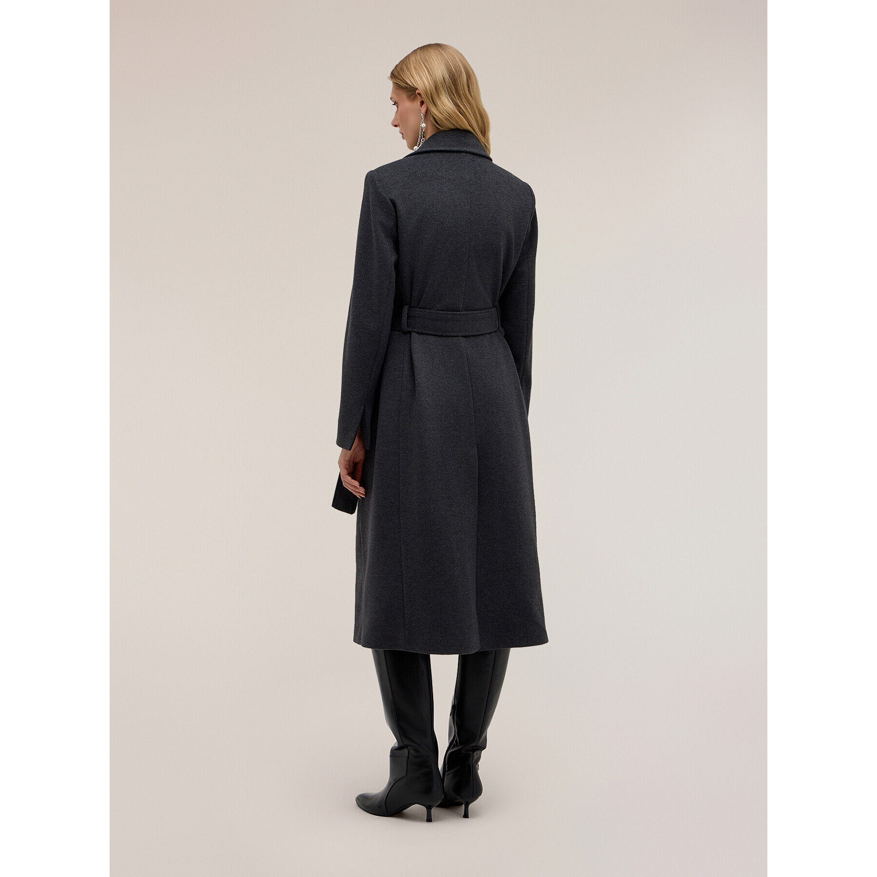 Motivi - Cappotto cinturato misto cashmere The Tailoring lab - Grigio