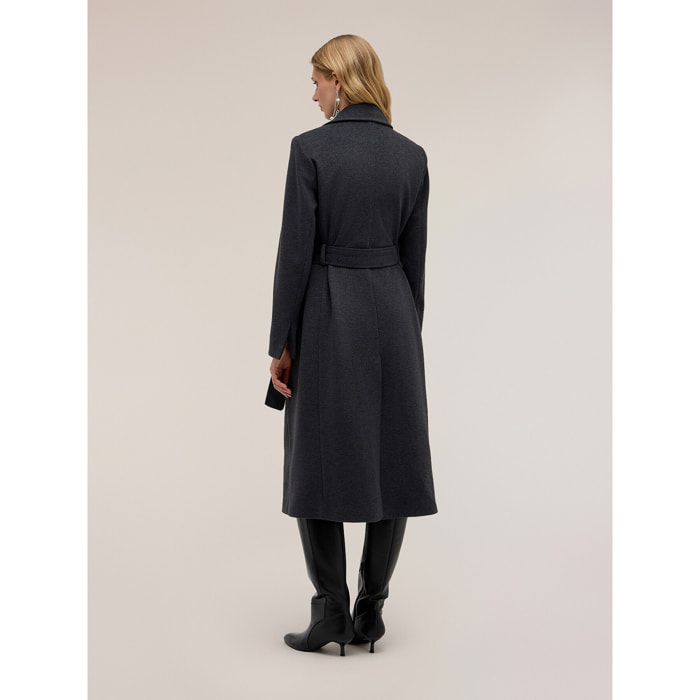 Motivi - Cappotto cinturato misto cashmere The Tailoring lab - Grigio