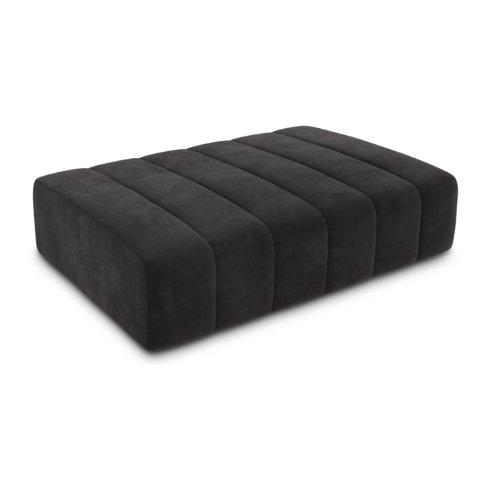 Pouf "Marcel" 2 places en velours gris foncé