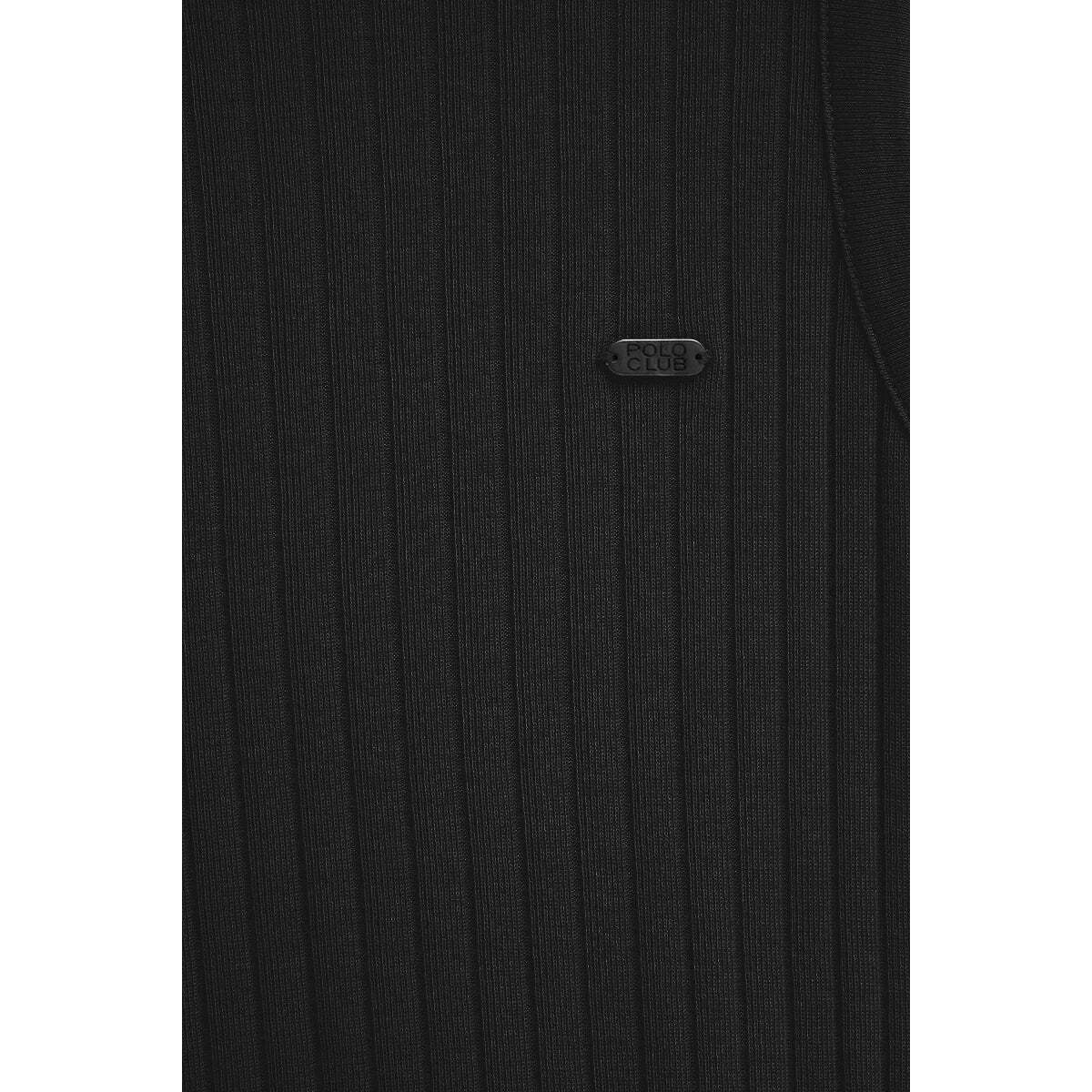 Canotta nera a coste con logo Polo Club