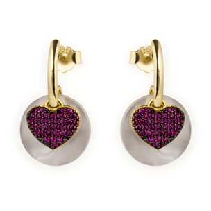 Pendientes Heart acabado oro amarillo 18k