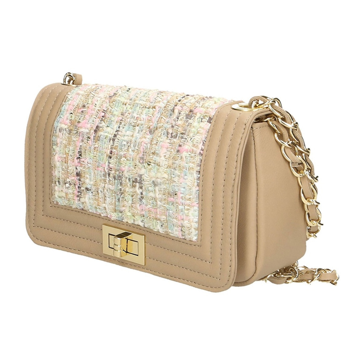 Borsa a tracolla donna - Modello Florelle - Vera pelle - 20.0 x 13.0 x 8.0 cm