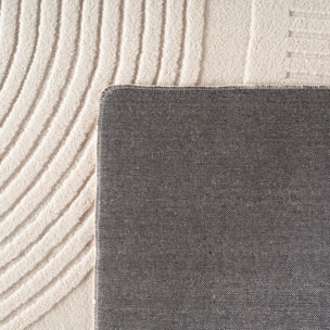LENNY - Tapis de salon creme au design graphique